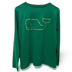 VINEYARD VINES green long sleeve T-shirt with gold accents size Large